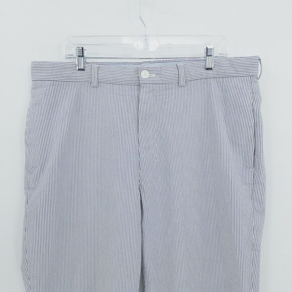 Brook Brothers Pants Mens 38X28 Blue Striped Seersucker Preppy Nautical Yacht - Picture 7 of 10
